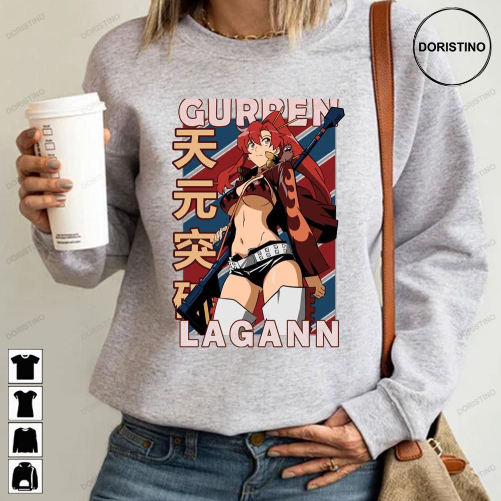 Yoko Littner Tengen Toppa Gurren Lagann Retro Blue Red Limited Edition T-shirts