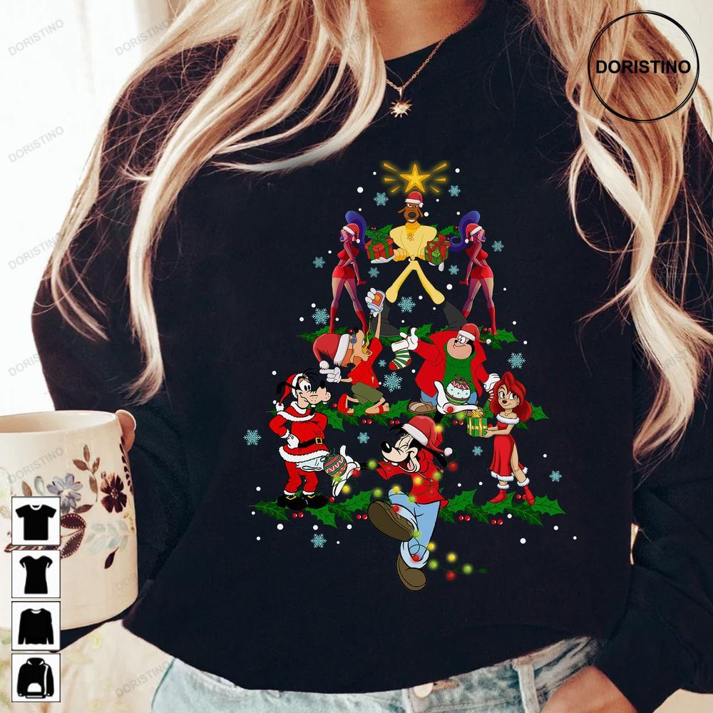 A Goofy Movie Characters Squad Christmas Tree Awesome Shirts