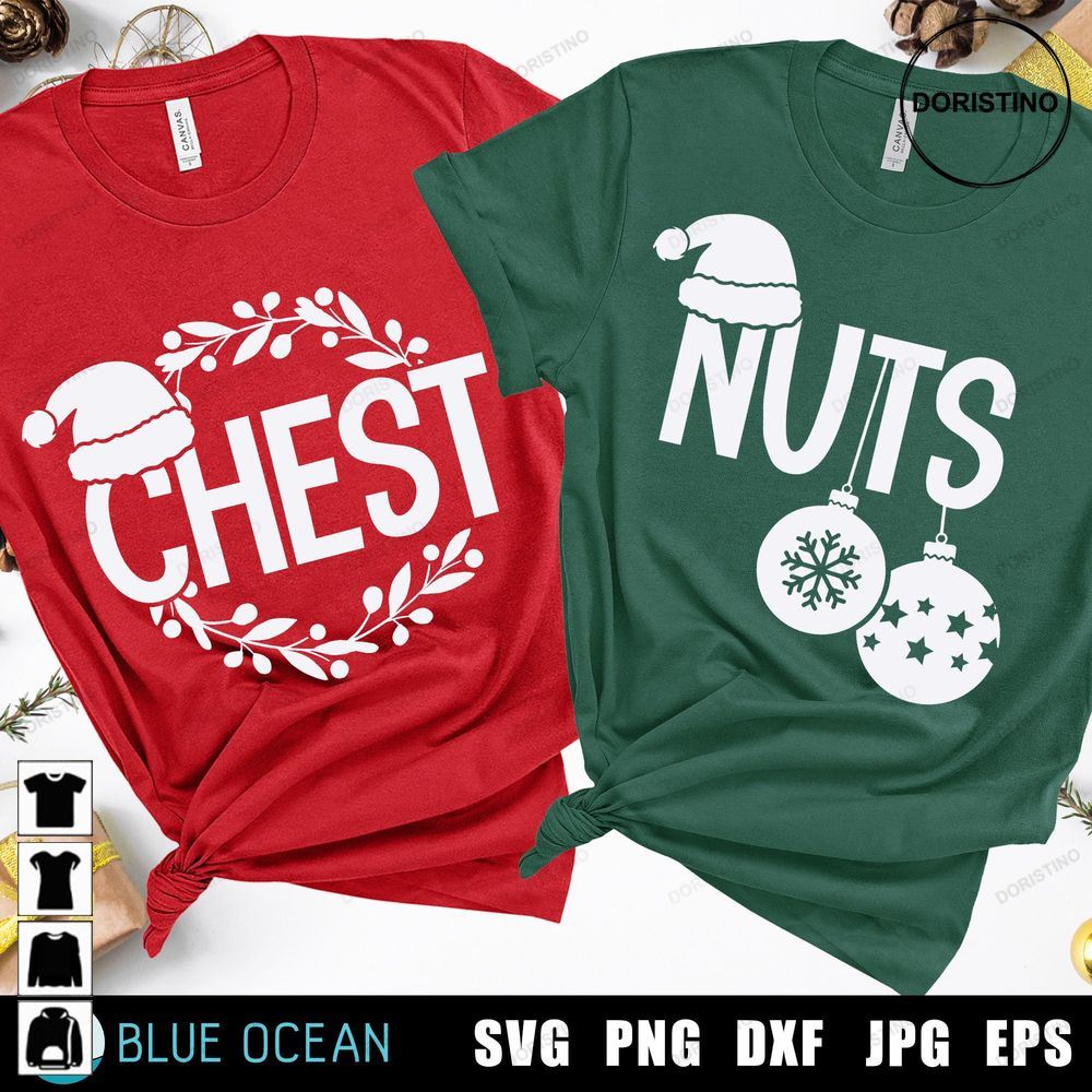 Chest Nuts Christmas Couple Matching Funny Awesome Shirts