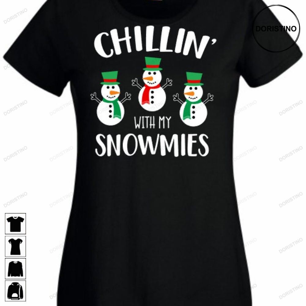 Christmas Ladies Black Chilling With My Snomies Funny Limited Edition T-shirts