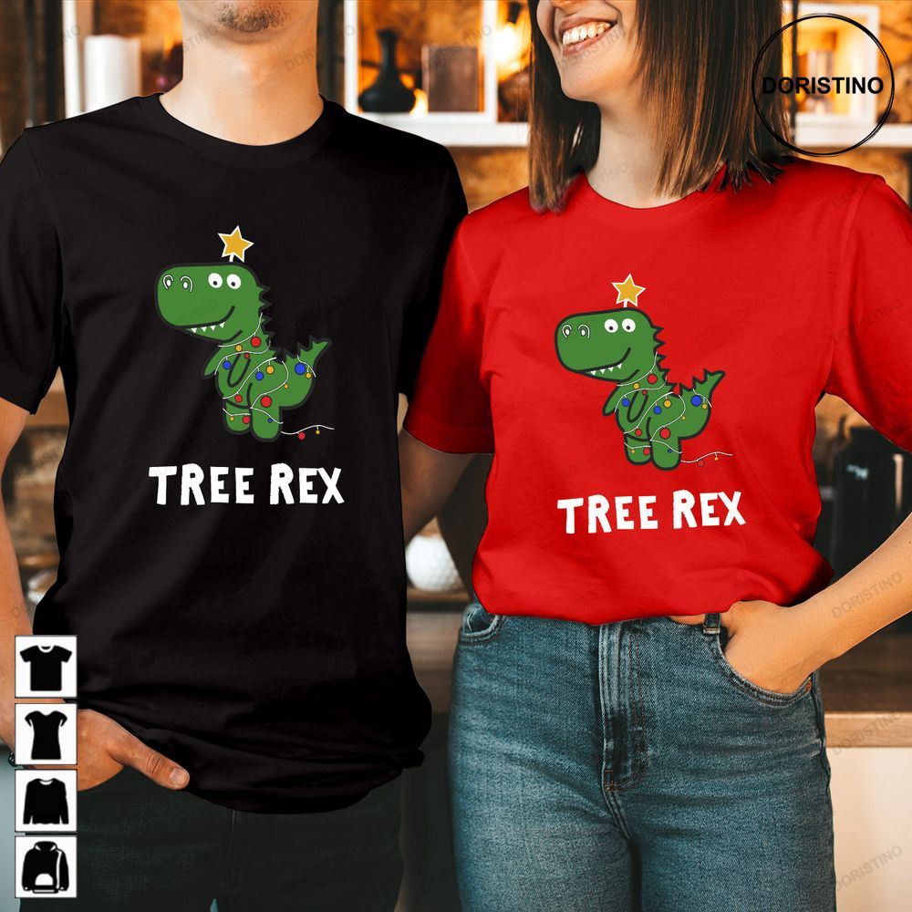 Christmas Tree Rex Ugly Dinosaur Funny Limited Edition T-shirts