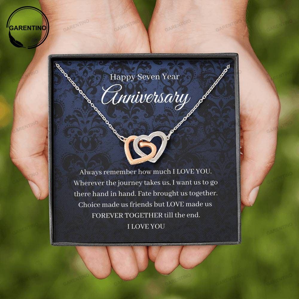 Interlocking Hearts 7Th Wedding Anniversary Gift For Wife Wool Or Copper  Anniversary Gift Seventh Anniversary Gift