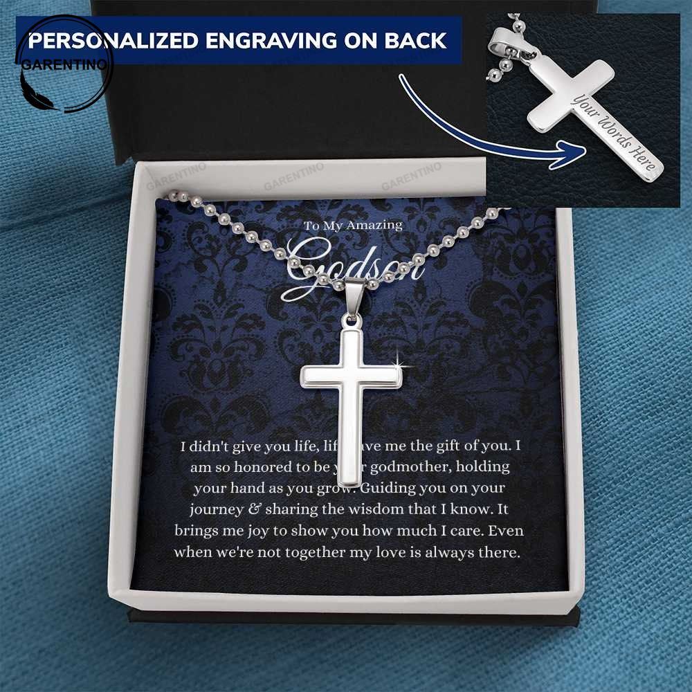 Personalized Cross To My Godson Gifts From Godmother For Godson Baptism Gift  First Communion Gift For