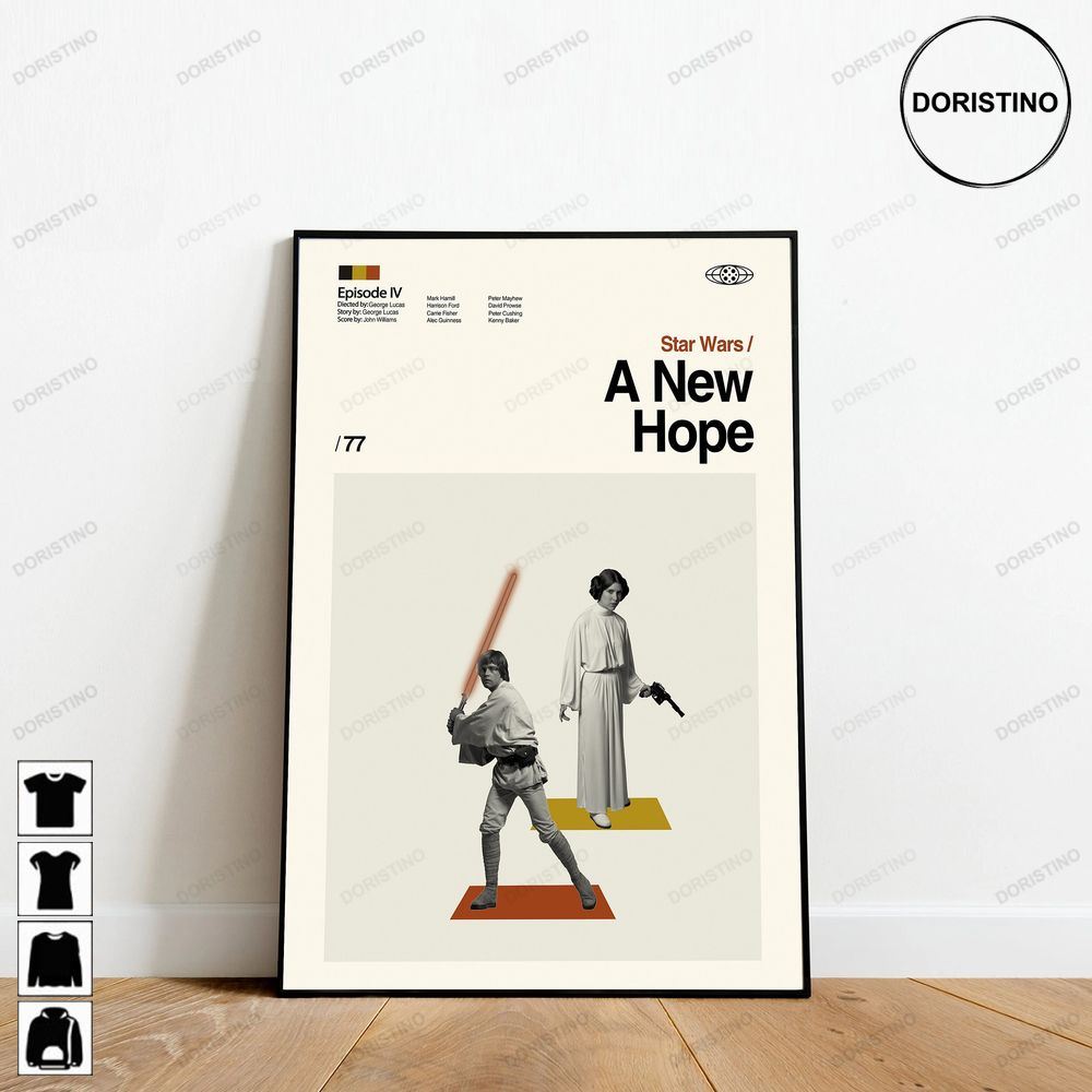 A New Hope Star Wars Minimalist Art Retro Modern Vintage Abtract Limited Edition Posters (No Frame)