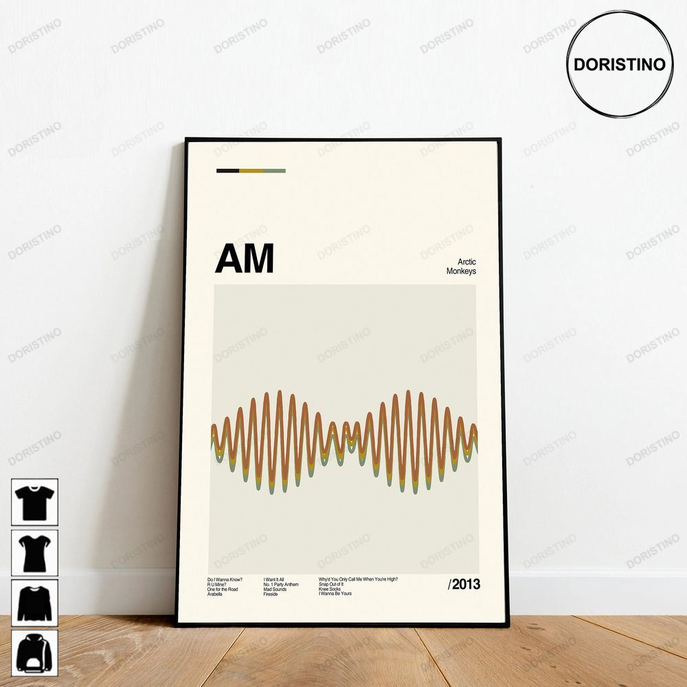 Arctic Monkeys Am Album Music Minimalist Retro Modern Vintage Ver Trending Style Poster (No Frame)