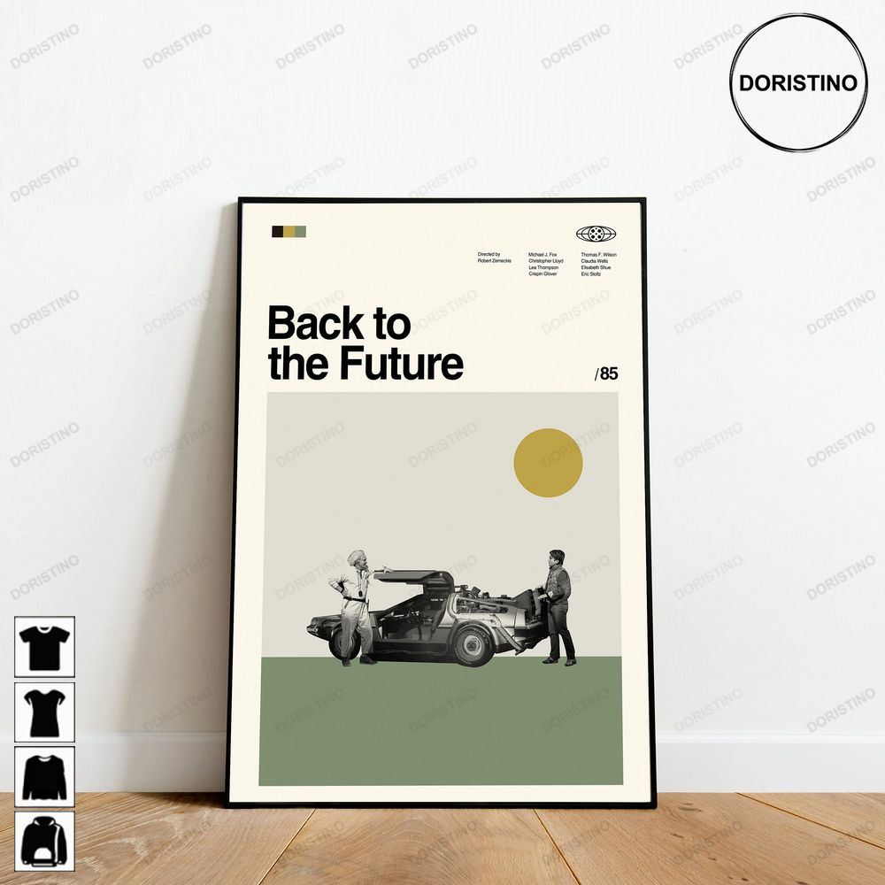Back To The Future Delorean Minimalist Art Retro Modern Vintage Abtract Awesome Poster (No Frame)
