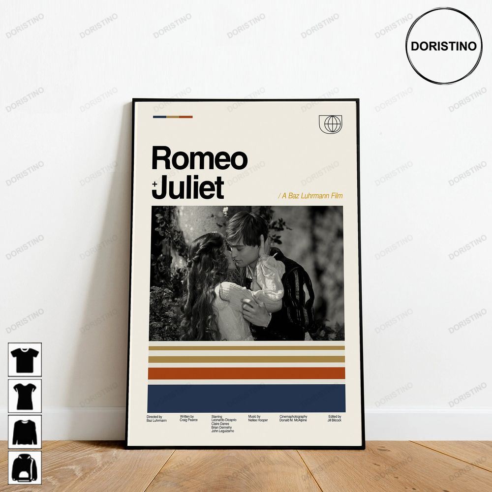 Baz Luhrmann Romeo + Juliet Retro Movie Minimalist Retro Modern Vintage Limited Edition Posters (No Frame)