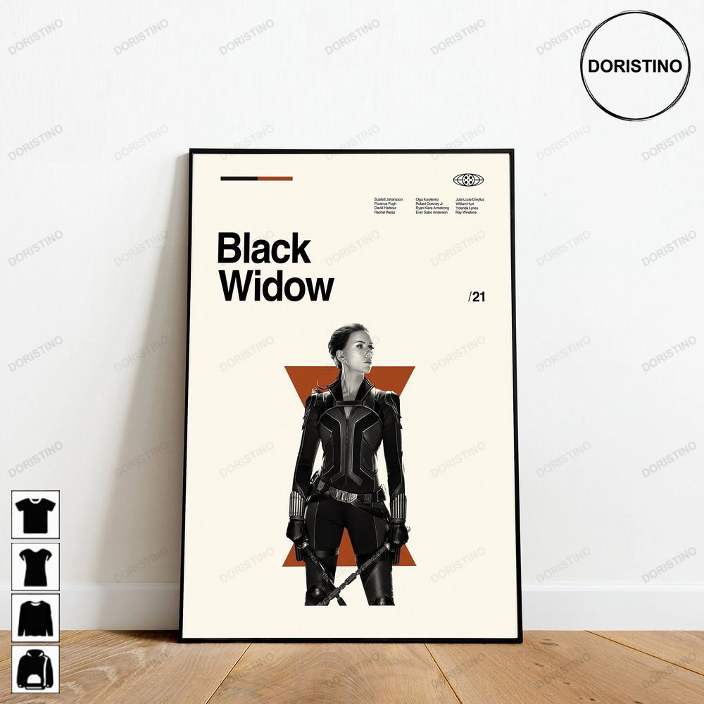 Black Widow Marvel Minimalist Retro Modern Vintage Abtract Trending Style Poster (No Frame)