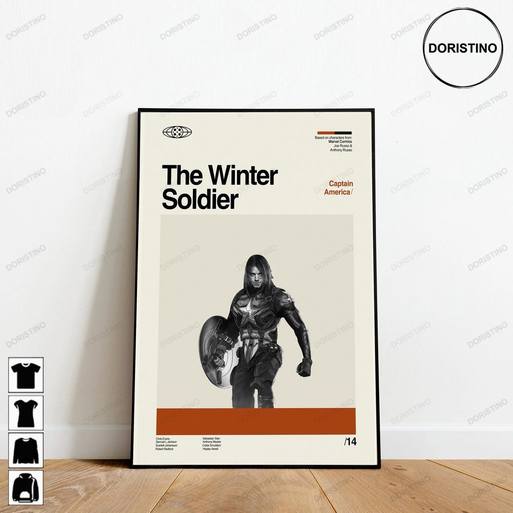 Captain America The Winter Soldier Retro Movie Minimalist Art Retro Modern Vintage Gifts Trending Style Poster (No Frame)