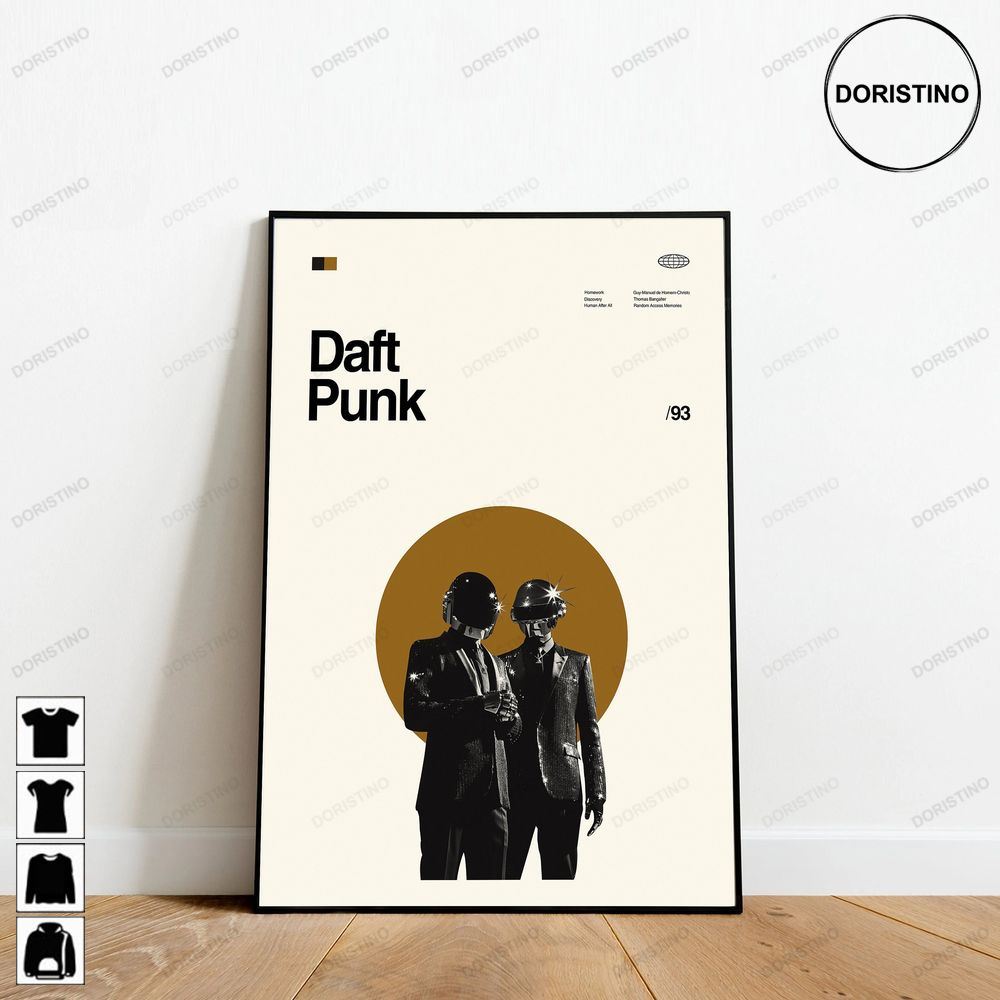 Daft Punk Music Album Minimalist Retro Modern Vintage Print Art Limited Edition Posters (No Frame)