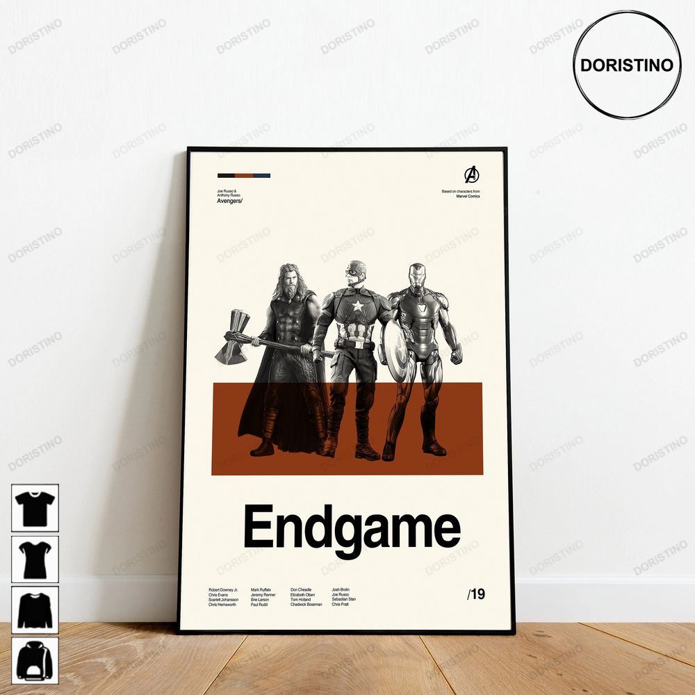 Endgame Avengers Marvel Minimalist Retro Modern Vintage Abtract Ver Limited Edition Posters (No Frame)