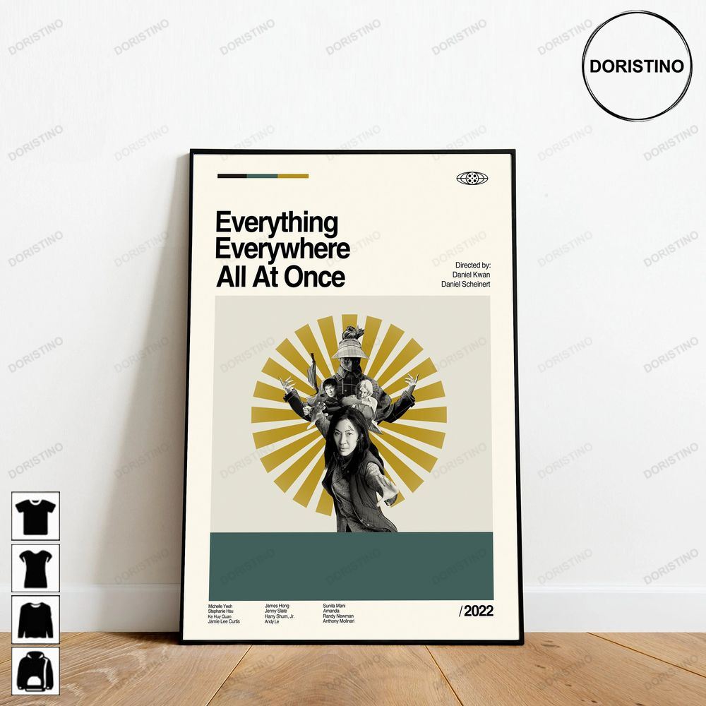 Everything Everywhere All At Once Dan Kwan Retro Minimalist Art Retro Modern Vintage Trending Style Poster (No Frame)