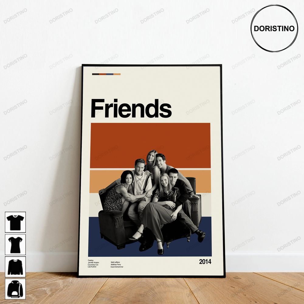 Friends Tv Show Retro Movie Minimalist Art Retro Modern Vintage Trending Style Poster (No Frame)