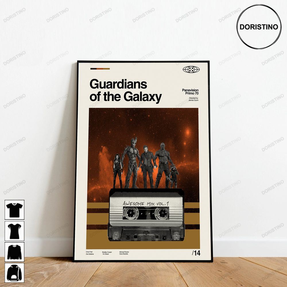 Guardians Of The Galaxy Marvel Retro Movie Minimalist Art Retro Modern Vintage Limited Edition Posters (No Frame)