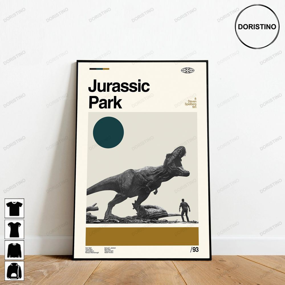 Inspired Jurassic Park Abstract Minimalist Minimalist Art Retro Modern Vintage Gifts Awesome Poster (No Frame)