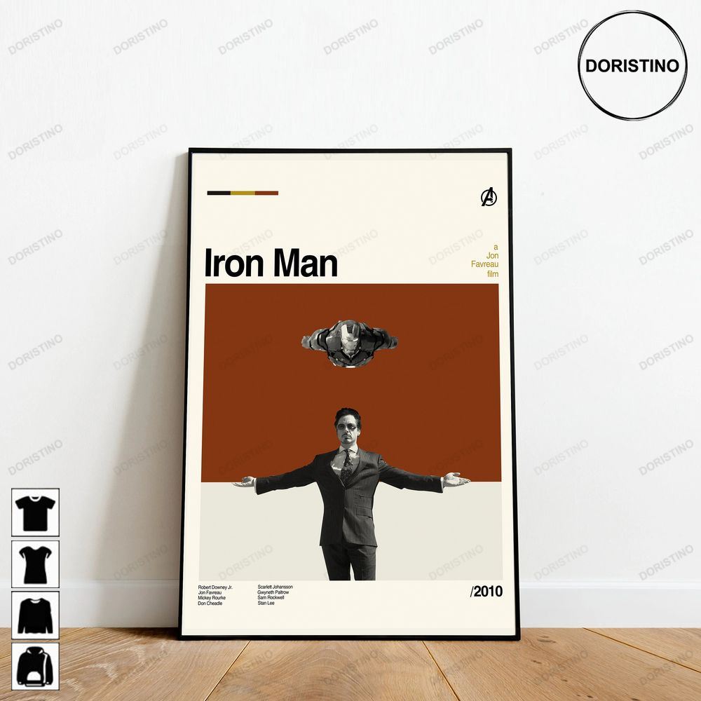Iron Man Retro Movie Minimalist Art Retro Modern Vintage Gifts Limited Edition Posters (No Frame)