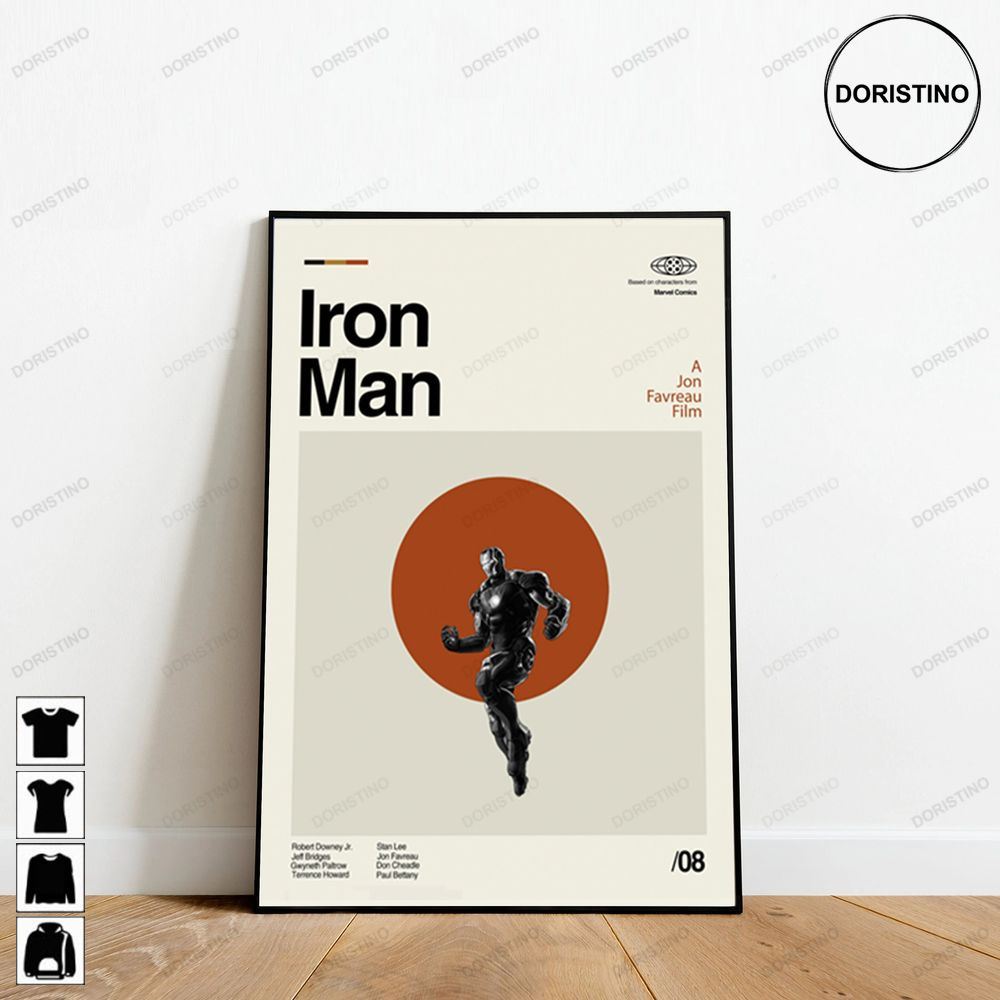 Ironman Marvel Minimalist Retro Movie Minimalist Art Retro Modern Vintage Gifts Awesome Poster (No Frame)