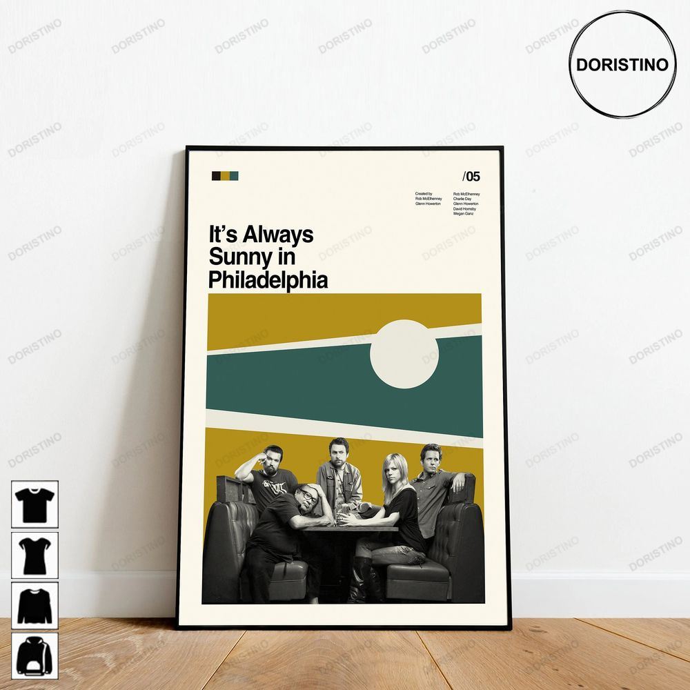 Its Always Sunny In Philadelphia Minimalist Art Retro Modern Vintage Abtract Art Limited Edition Posters (No Frame)