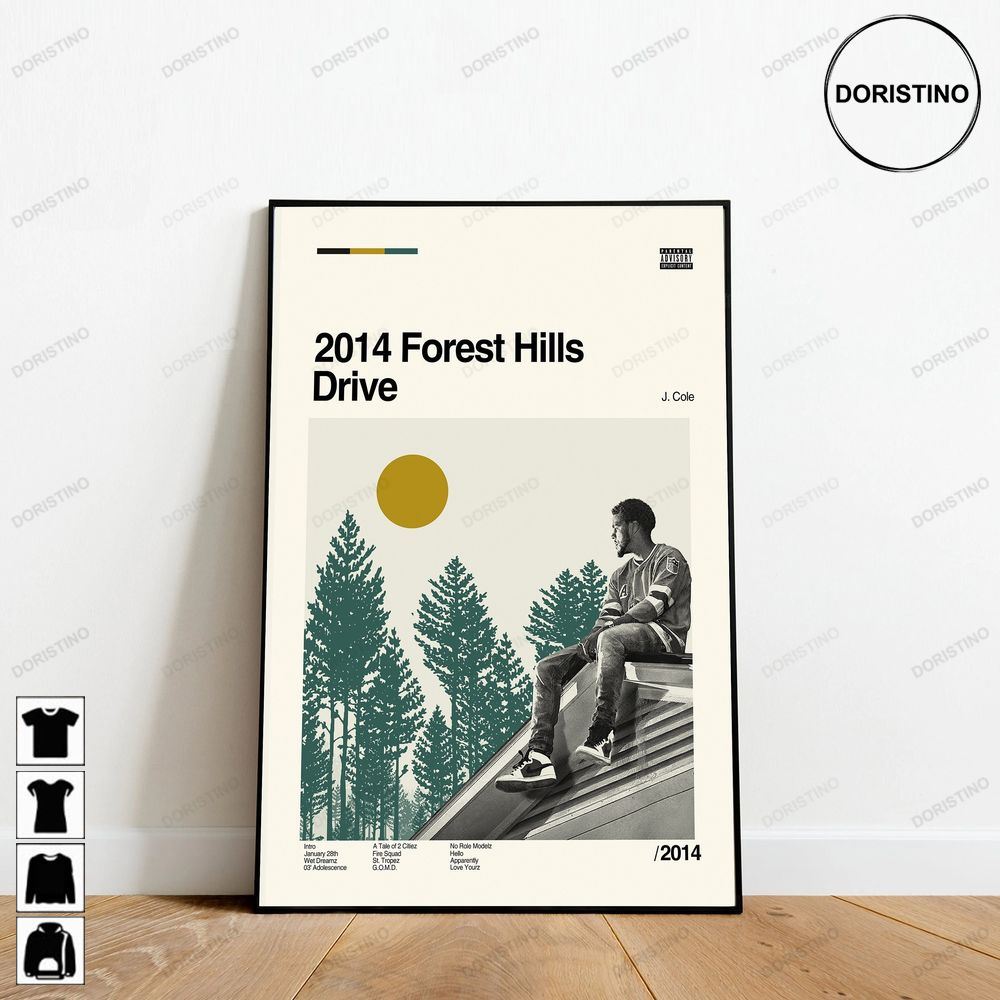 J Cole 2014 Forest Hills Drive Retro Movie Minimalist Art Retro Modern Vintage Limited Edition Posters (No Frame)