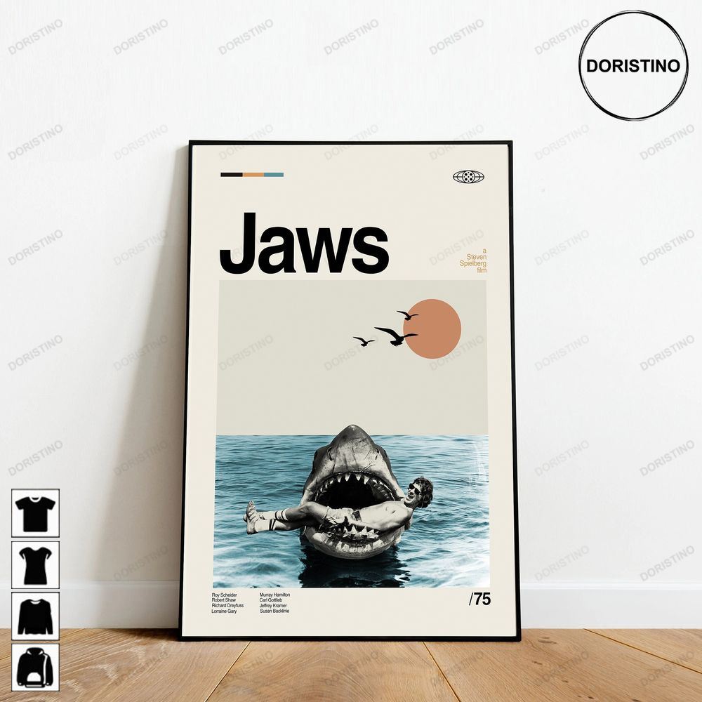 Jaws Minimalist Movie Retro Movie Minimalist Art Retro Modern Vintage Jsevx Trending Style Poster (No Frame)