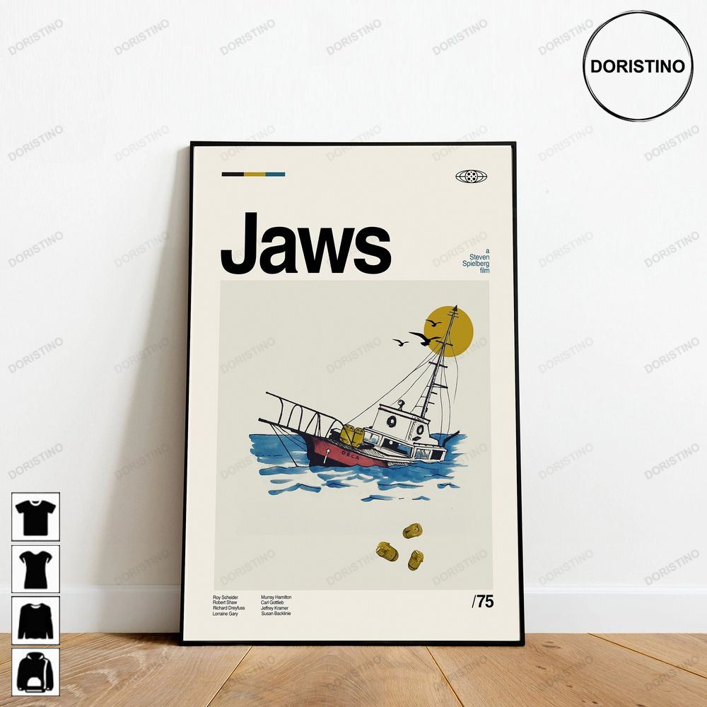 Jaws Minimalist Movie Retro Movie Minimalist Art Retro Modern Vintage Rkvz3 Limited Edition Posters (No Frame)