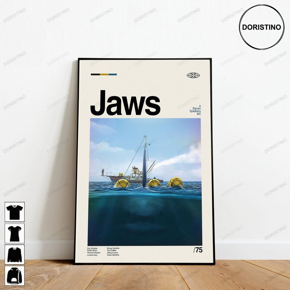 Jaws Movie Retro Movie Minimalist Art Retro Modern Vintage Limited Edition Posters (No Frame)