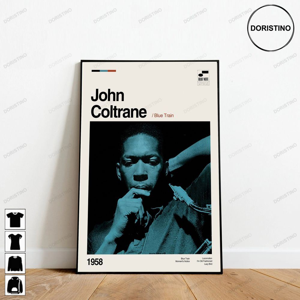 John Coltrane Blue Train Minimalist Retro Modern Vintage Print Art Mid Century Art Trending Style Poster (No Frame)
