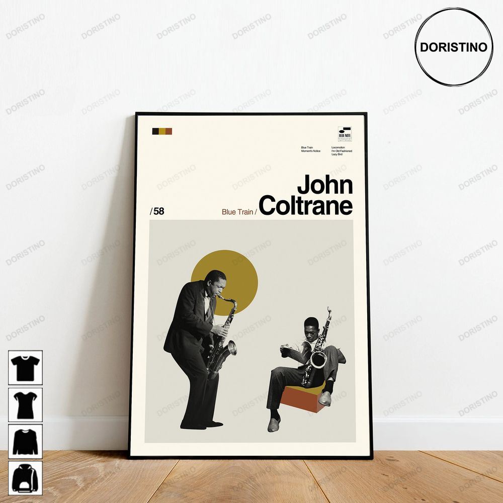 John Coltrane Blue Train Minimalist Retro Modern Vintage Print Art Awesome Poster (No Frame)