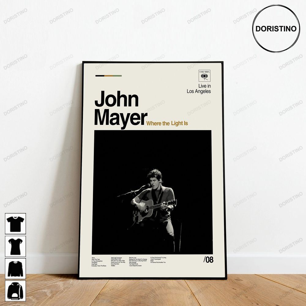 John Mayer Where The Light Is Album John Mayer Minimalist Art Retro Modern Vintage Gifts Ver Trending Style Poster (No Frame)
