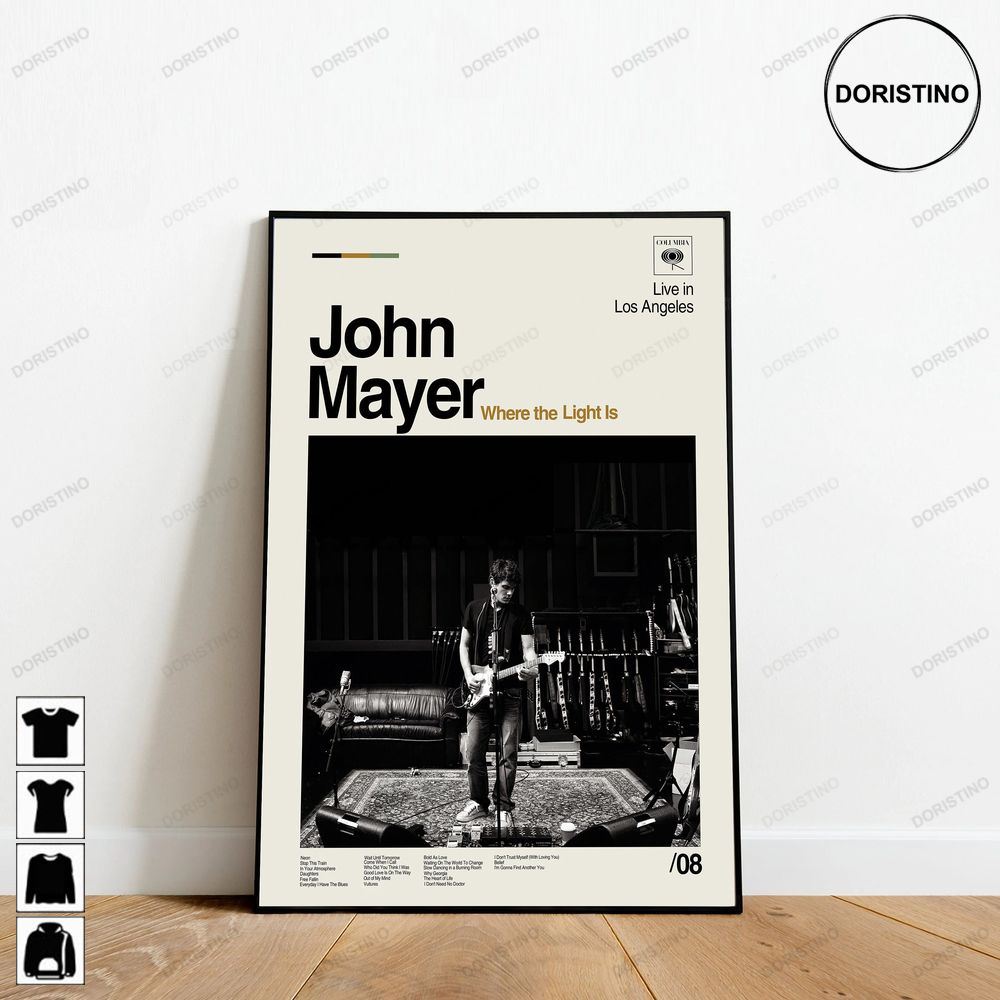 John Mayer Where The Light Is Album John Mayer Minimalist Art Retro Modern Vintage Gifts Limited Edition Posters (No Frame)