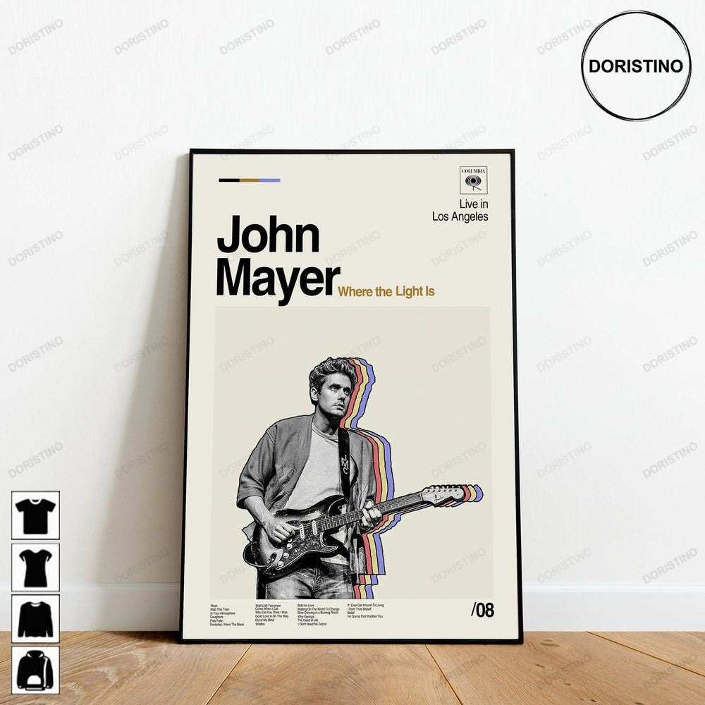 John Mayer Where The Light Is Album John Mayer Retro Movie Minimalist Art Vintage Limited Edition Posters (No Frame)