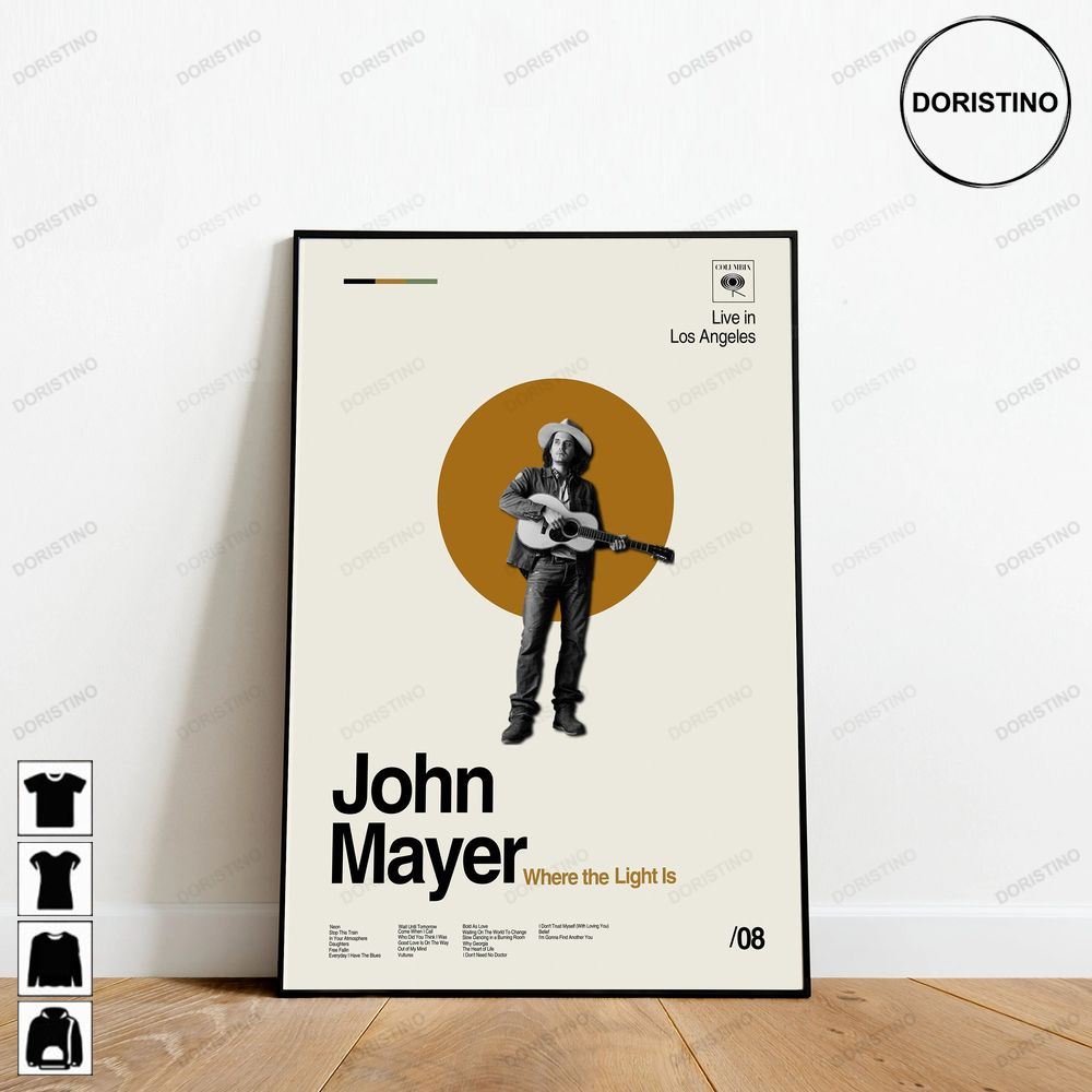 John Mayer Where The Light Is Album Retro Movie Minimalist Art Retro Modern Vintage Limited Edition Posters (No Frame)