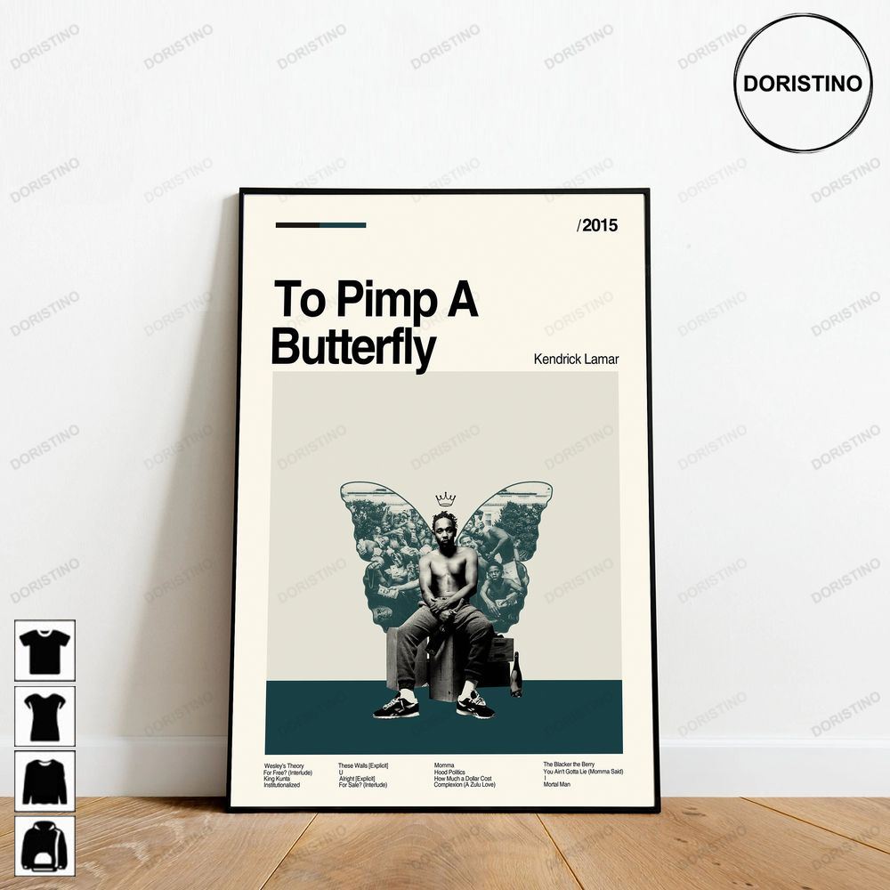 Kendrick Lamar To Pimp A Butterfly Minimalist Art Retro Modern Vintage Trending Style Poster (No Frame)