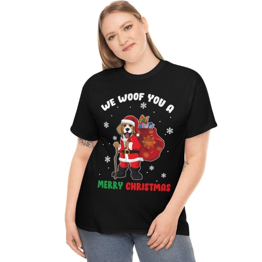 Beagle Christmas We Woof You A Merry Christmas Dog Santa Shirts