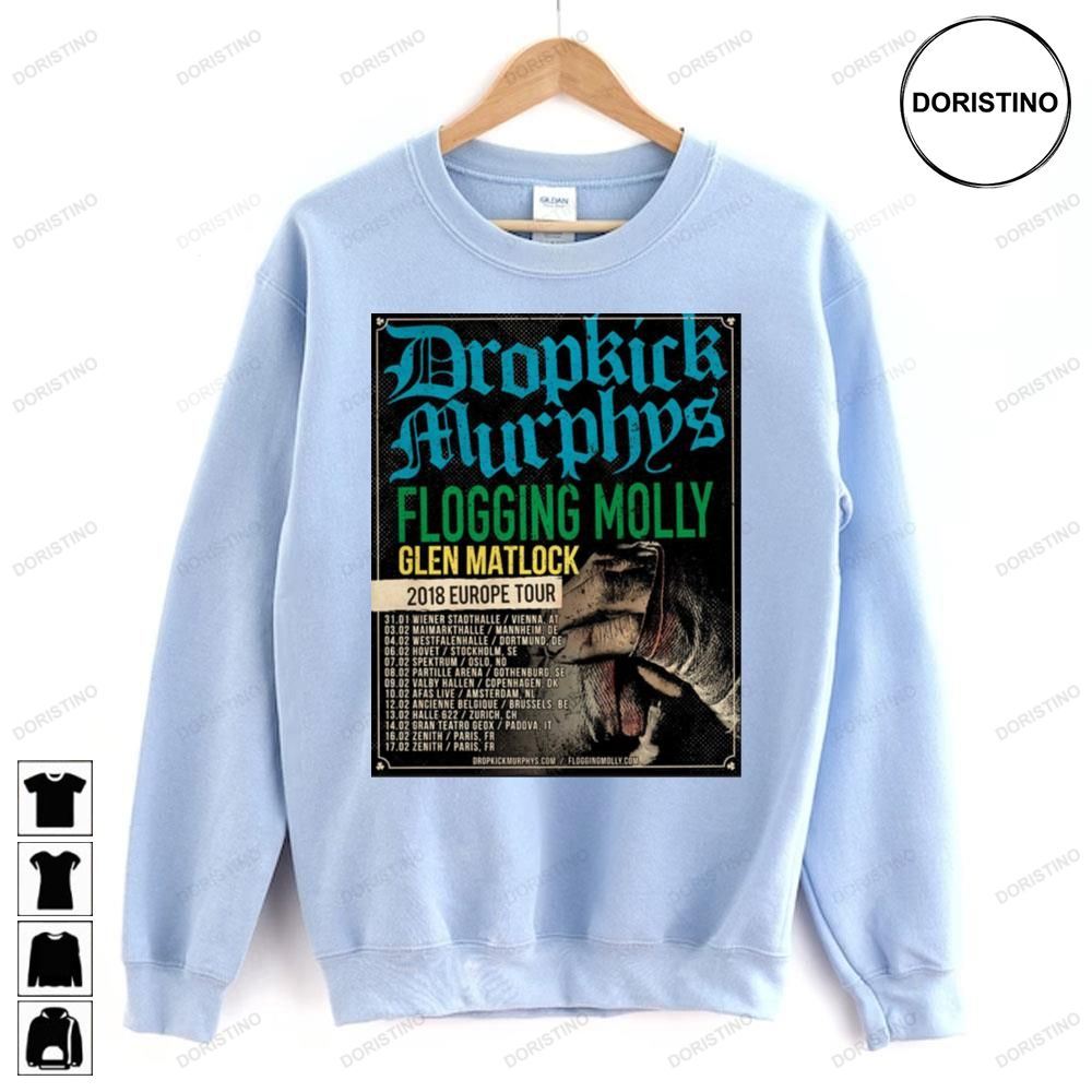 Flogging Molly Glen Matlock 2018 Europe Dropkick Murphys Awesome Shirts