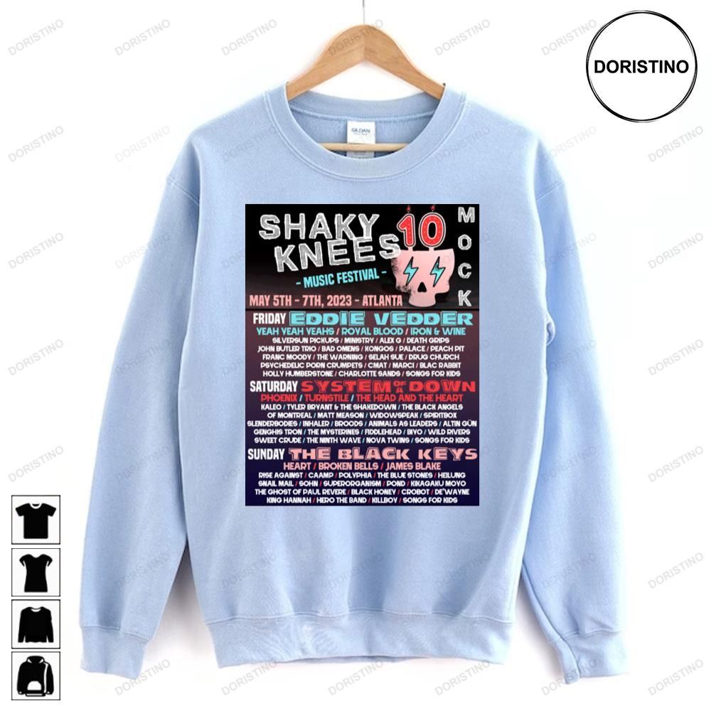 Music Festival Shaky Knees 2023 Tour Limited Edition T-shirts