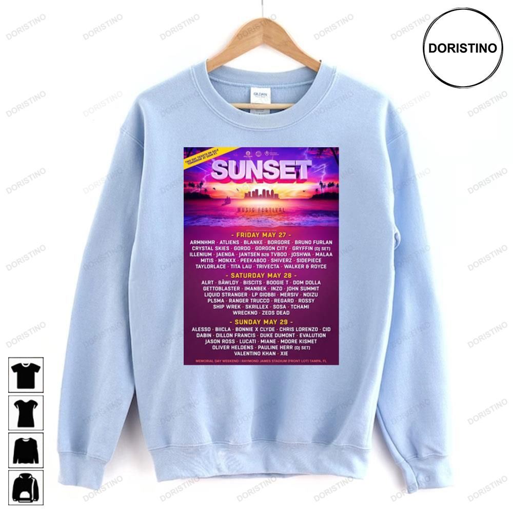 Music Festival Sunset Music Festival 2023 Tour Awesome Shirts