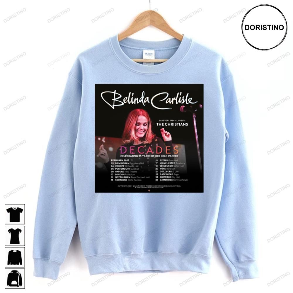 The Decades Celebrating 35 Years Of Her Solo Career Belinda Carlisle Limited Edition T-shirts