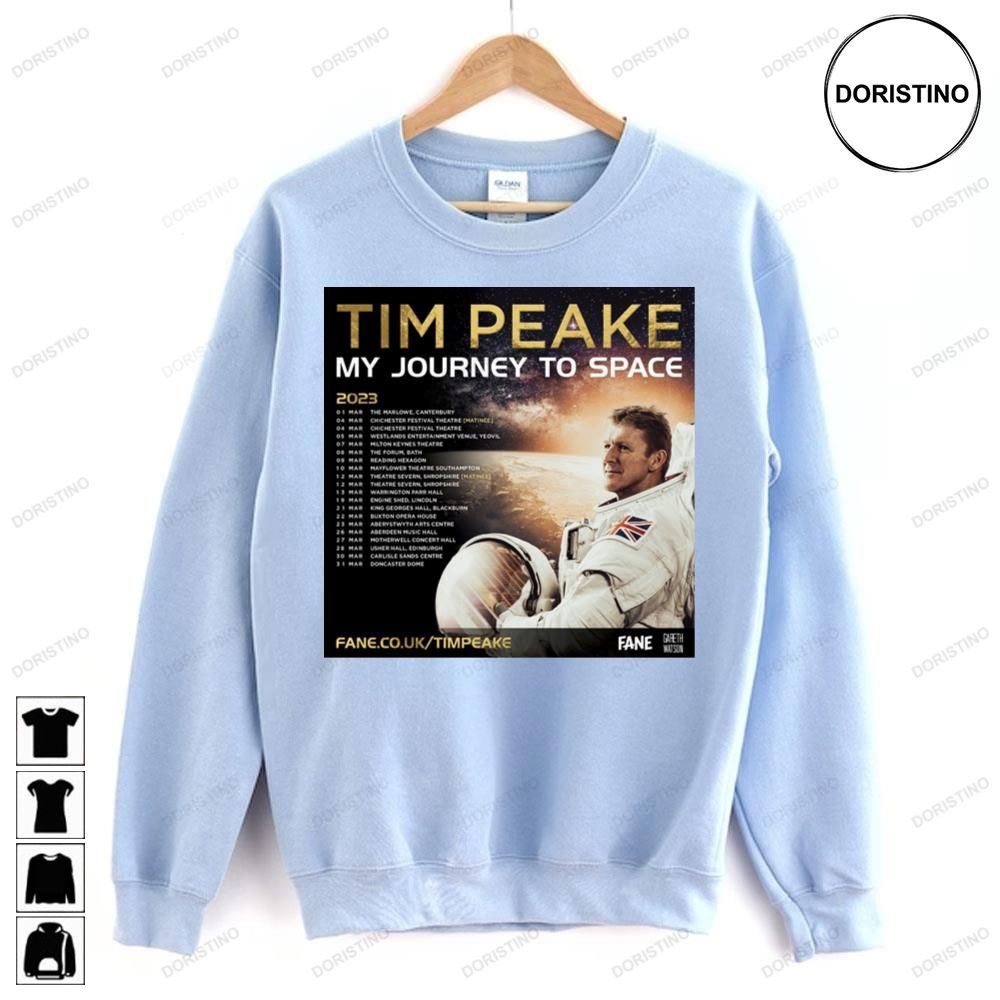 Tim Peake My Journey To Space 2023 Tour Limited Edition T-shirts