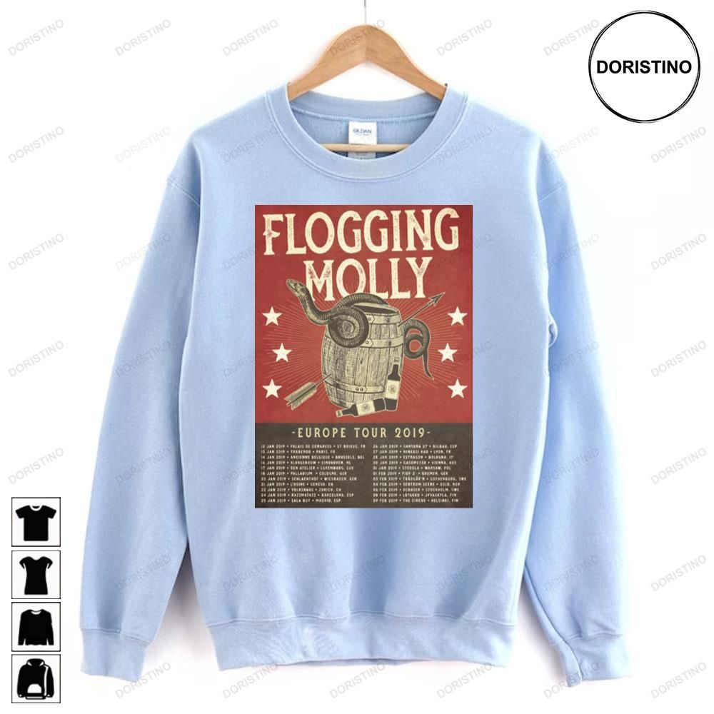 Europe Tor 2019 Flogging Molly Limited Edition T-shirts