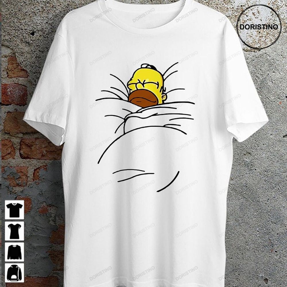 Homer Simpson Sleeping Lazy The Simpson Funny Cartoon Graphic Awesome Shirts