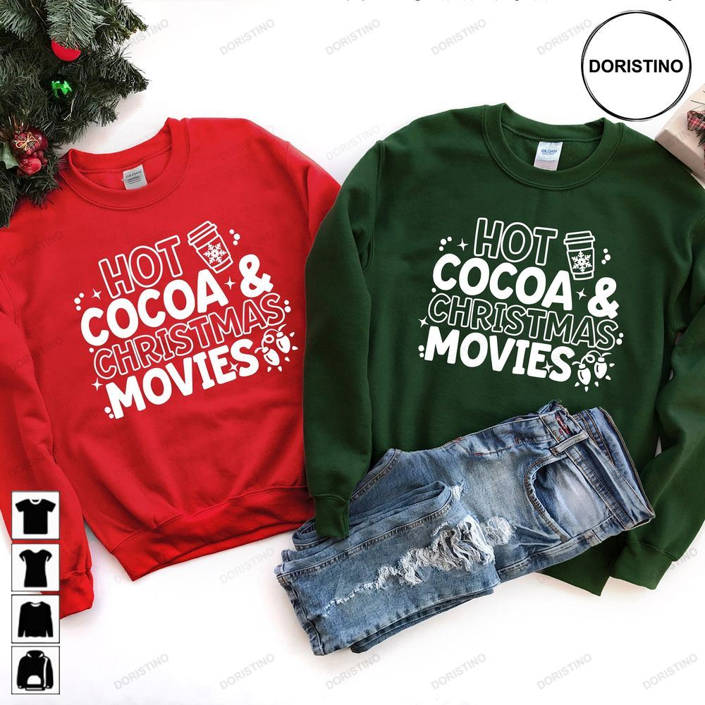 Hot Cocoa And Christmas Movies Retro Christmas Trending Style