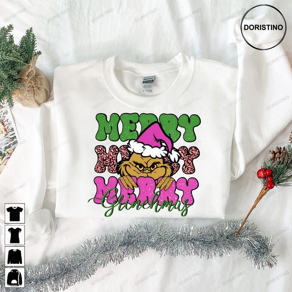 Merry Grinchmas Merry Christmas Pink Girly Limited Edition T-shirts