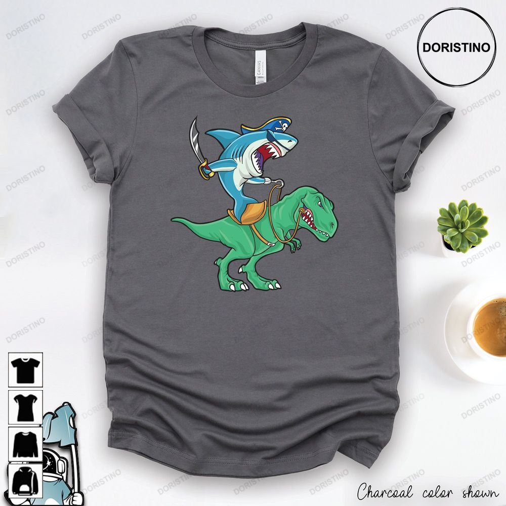 Shark Riding Dinosaur Pirate Shark Funny Shark Funny Limited Edition T-shirts