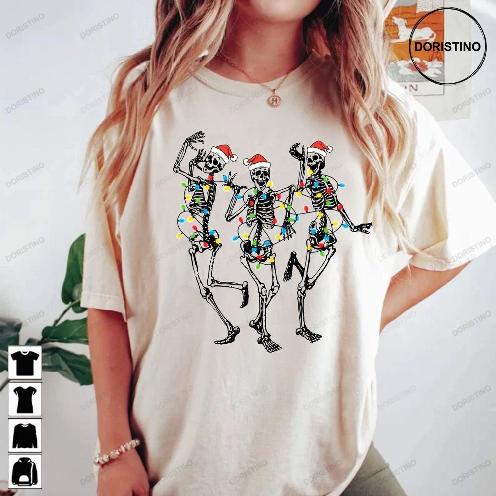 Skeleton Christmas Comfort Colors® Dancing Skeleton Awesome Shirts