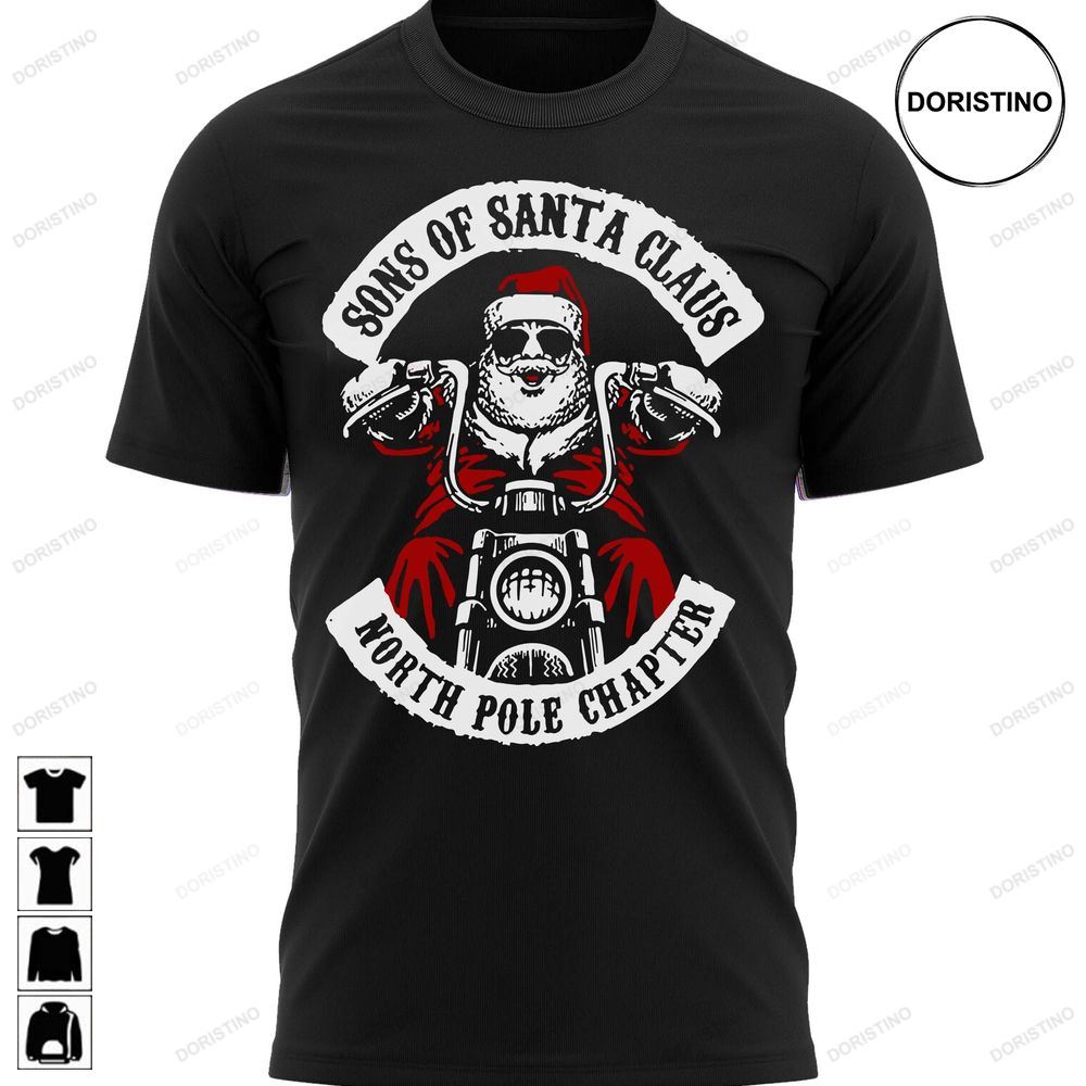 The North Pole Chapter Biker Christmas Santa Xmas Trending Style