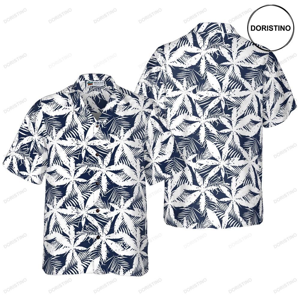 Tropical Palm Tree Cannabis Marijuana Awesome Hawaiian Shirt