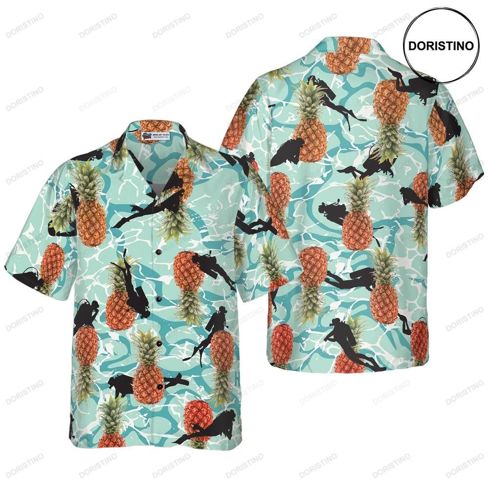 Tropical Pineapple Ocean Scuba Diving Awesome Hawaiian Shirt