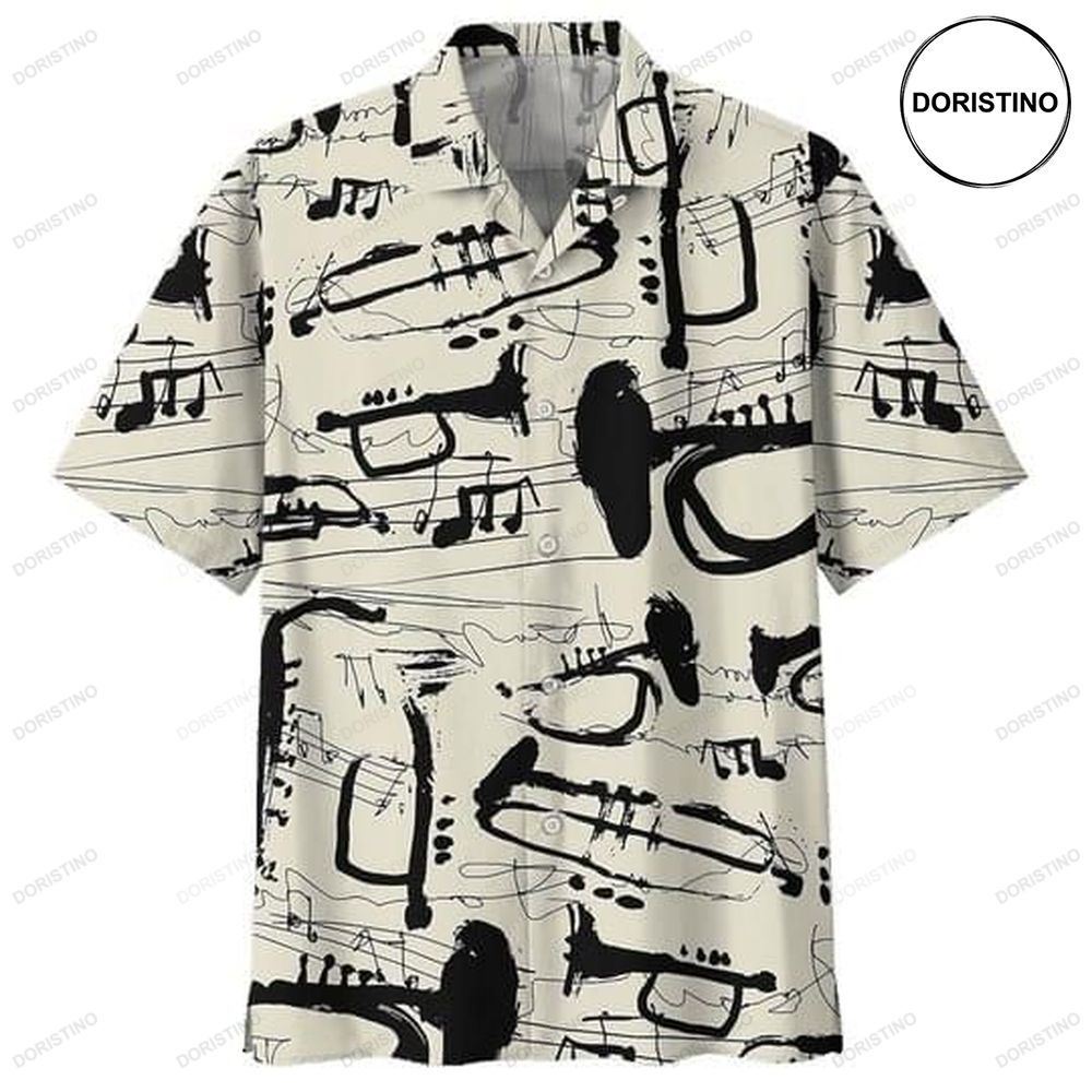 Trumpet Print Hawaiian Shirt