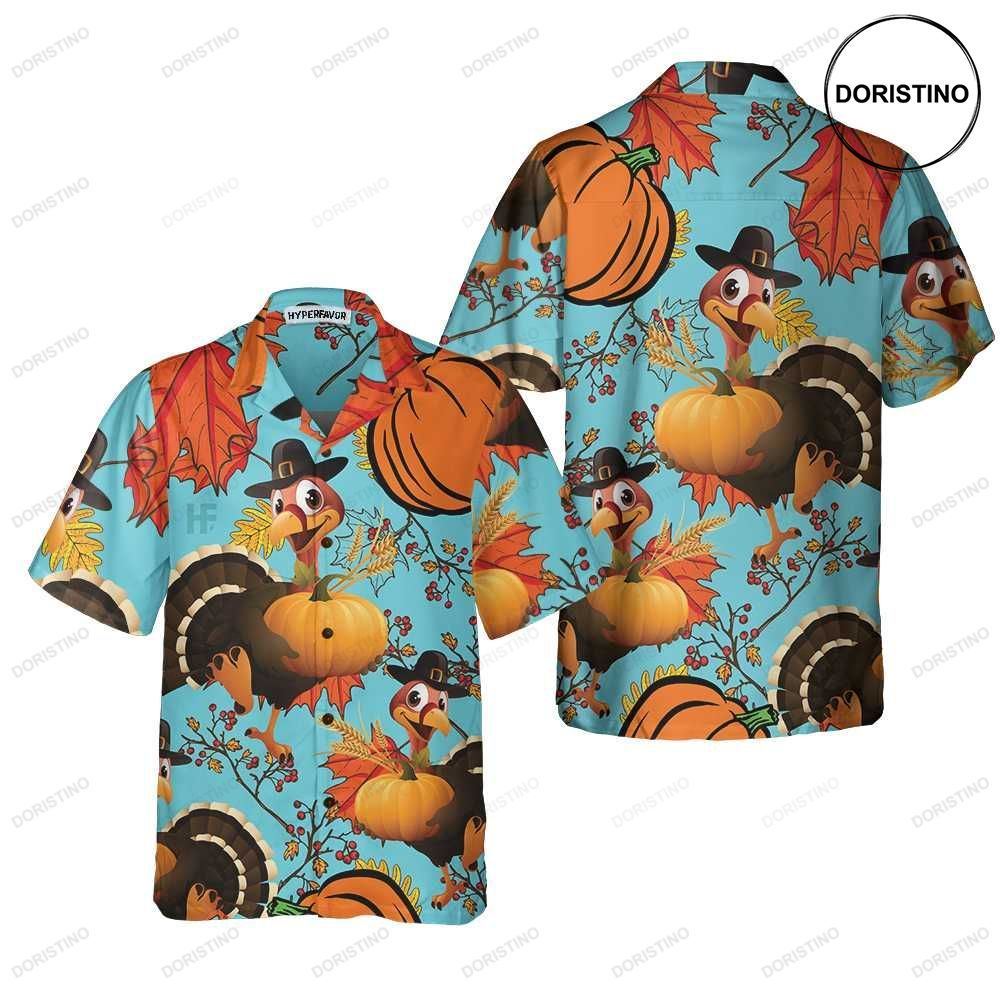 Turkey Thanksgiving Funny Pumpkin Turkey Unique Thanksgiving Gift Awesome Hawaiian Shirt